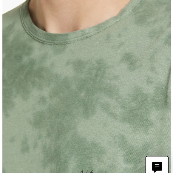 Rag & Bone size large Haydon Tie Dye Linen & Cotton T-Shirt in leaf green - Picture 4 of 8